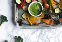 Rainbow Roasted Vegetables with Basil Pesto