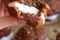 Chocolate Strawberry Muffin Ice Cream Sandwiches for Summer Snacks