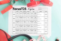 Printable Focus T25 Workout Calendar: Alpha, Beta & Gamma Schedule