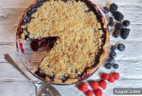 Triple-Berry Pie with Cardamom Crumble Topping