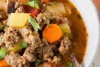 Gluten-Free Whole30 Hamburger Soup Recipe for Busy Weeknights