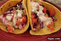 Crispy Fish Tacos with Fresh Colorful Slaw and Zesty Sauce