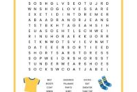 Printable Clothing Word Search Puzzle for Kids and Adults