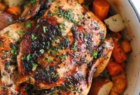 Crispy Roast Chicken with Herb Butter and Lemon