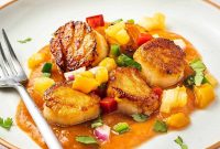 Seared Scallops with Fresh Mango and Pineapple Salsa