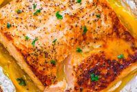 Lemon Garlic Butter Salmon on a One-Pan Sheet Pan Roast