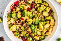 Shaved Brussels Sprouts and Cranberry Salad with Toasted Almonds