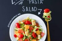 Zoodle Pasta Salad Recipe with Fresh Veggies and Pesto
