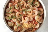 One-Pot Shrimp and Tomato Orzo with Garlic and Basil