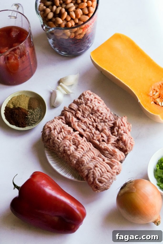 Hearty Butternut Squash and Turkey Chili Recipe 4 butternut squash turkey chili ingredients