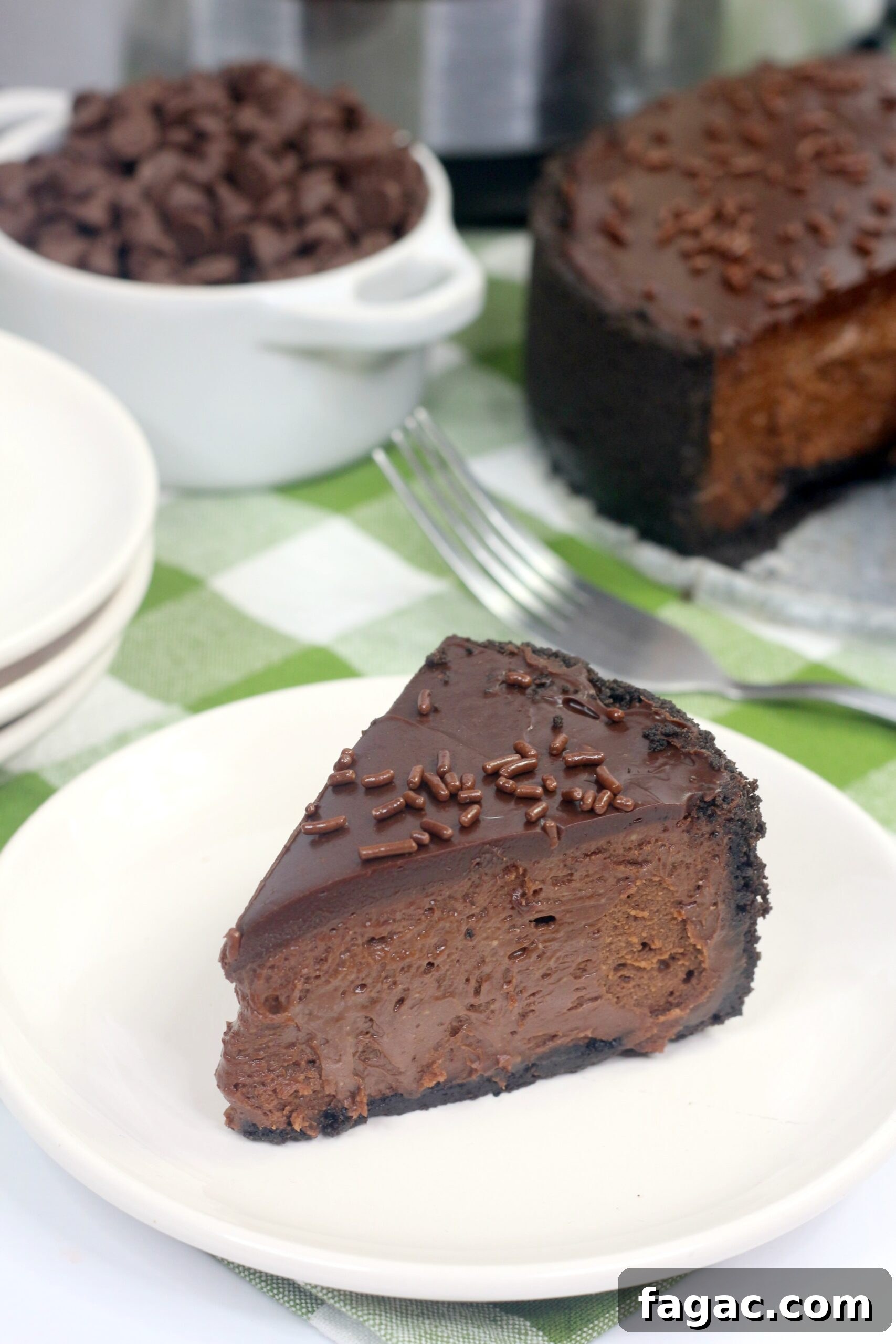Decadent Chocolate Cheesecake in the Instant Pot 3 Whole chocolate cheesecake