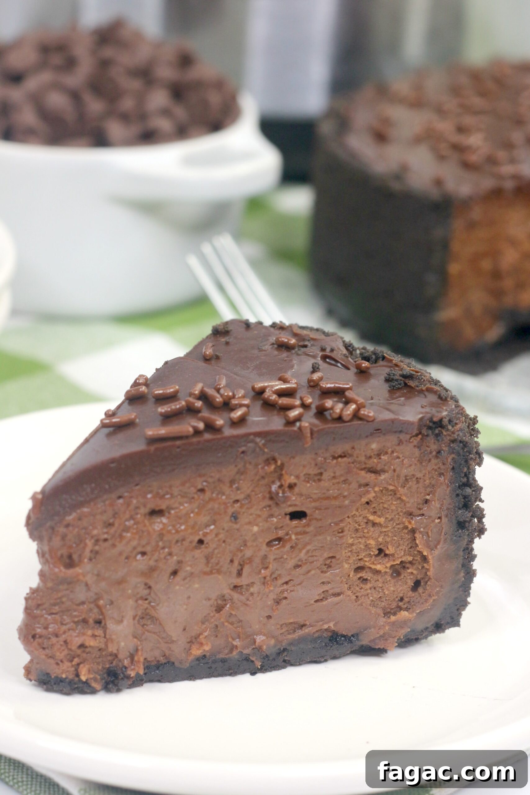 Decadent Chocolate Cheesecake in the Instant Pot 6 Top view cheesecake