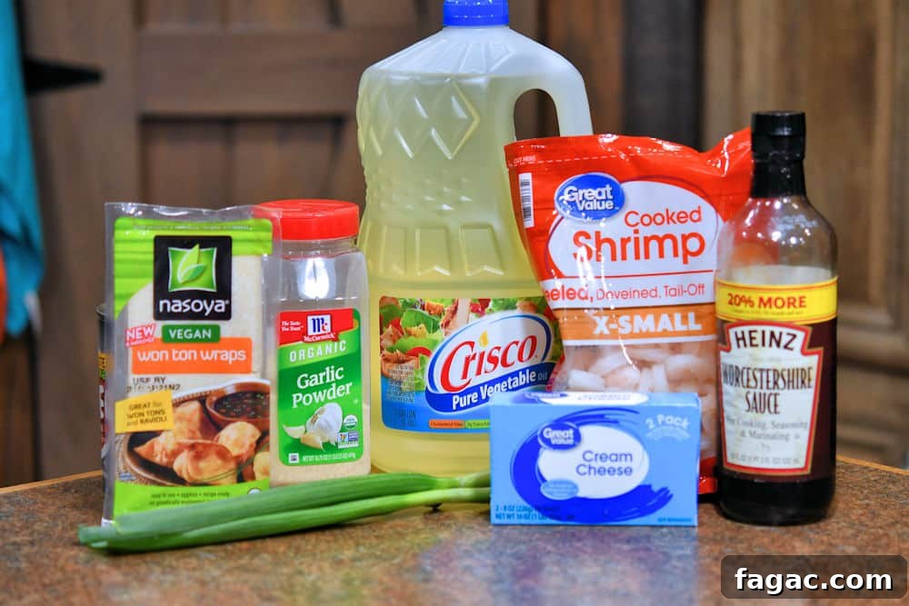 ingredients for shrimp rangoon on a counter top