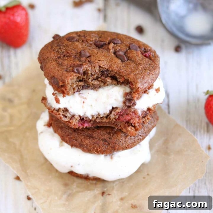 Chocolate-Strawberry Muffin Ice Cream Sandwiches