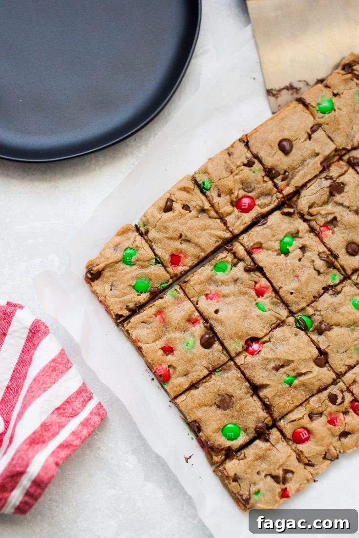 Festive Creamy Fruit Salad Recipe for Christmas Parties 10 Christmas cookie bars cut into squares.