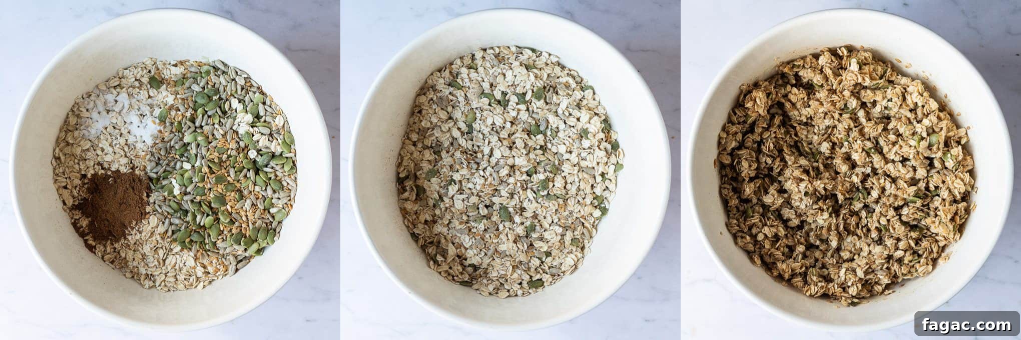 Customizable Vegan Granola Recipe for Crunchy Homemade Cereal 2 step 1 - mixing the ingredients