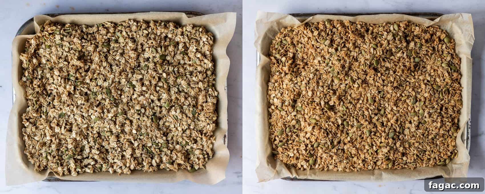 Customizable Vegan Granola Recipe for Crunchy Homemade Cereal 3 step 2 - baking the granola