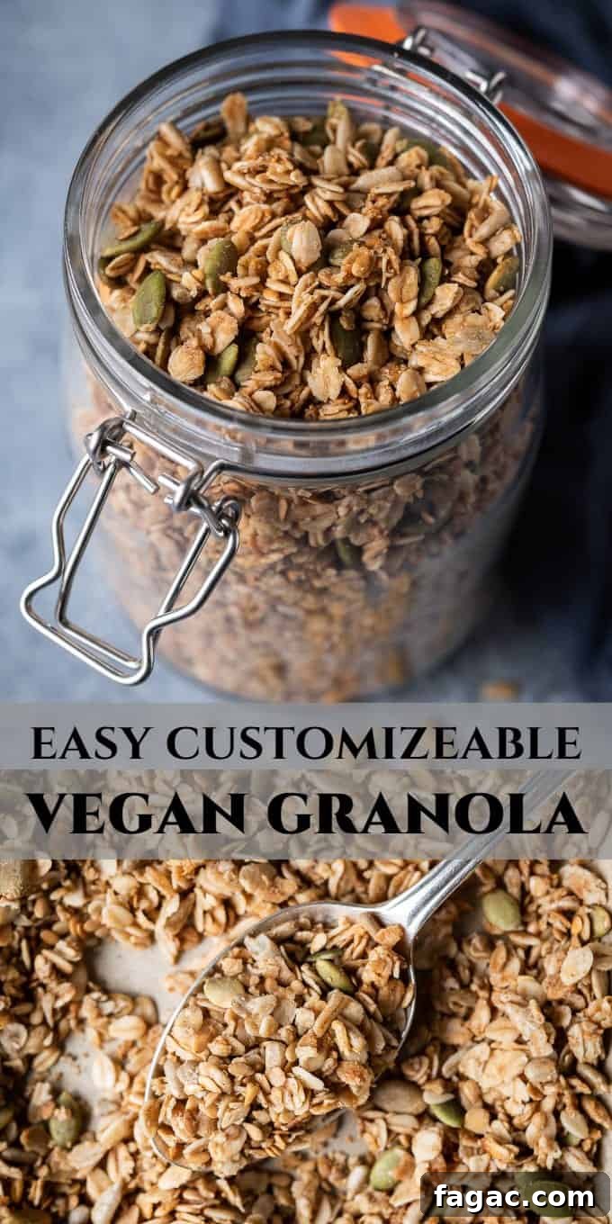 Vegan granola - customizable and easy pinterest image
