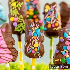 Chocolate covered peeps pops