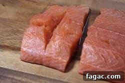 Smoked Stuffed Salmon Recipe: Flavorful Salmon with Herb Filling 4 Cut groove into salmon pieces