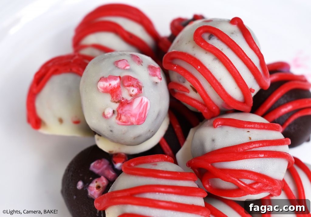 Mint Oreo Truffles Recipe: No-Bake Mint Chocolate Truffle Bites 6 Mint Oreo truffles on a plate.