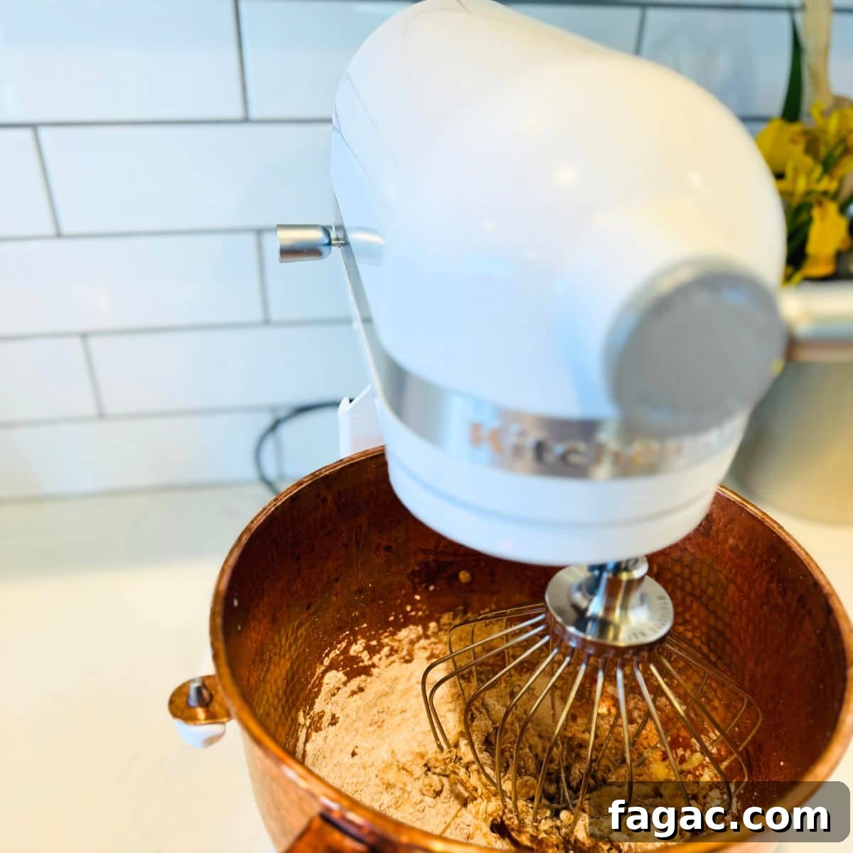 Whipping Texas roadhouse cinnamon honey butter in mixer