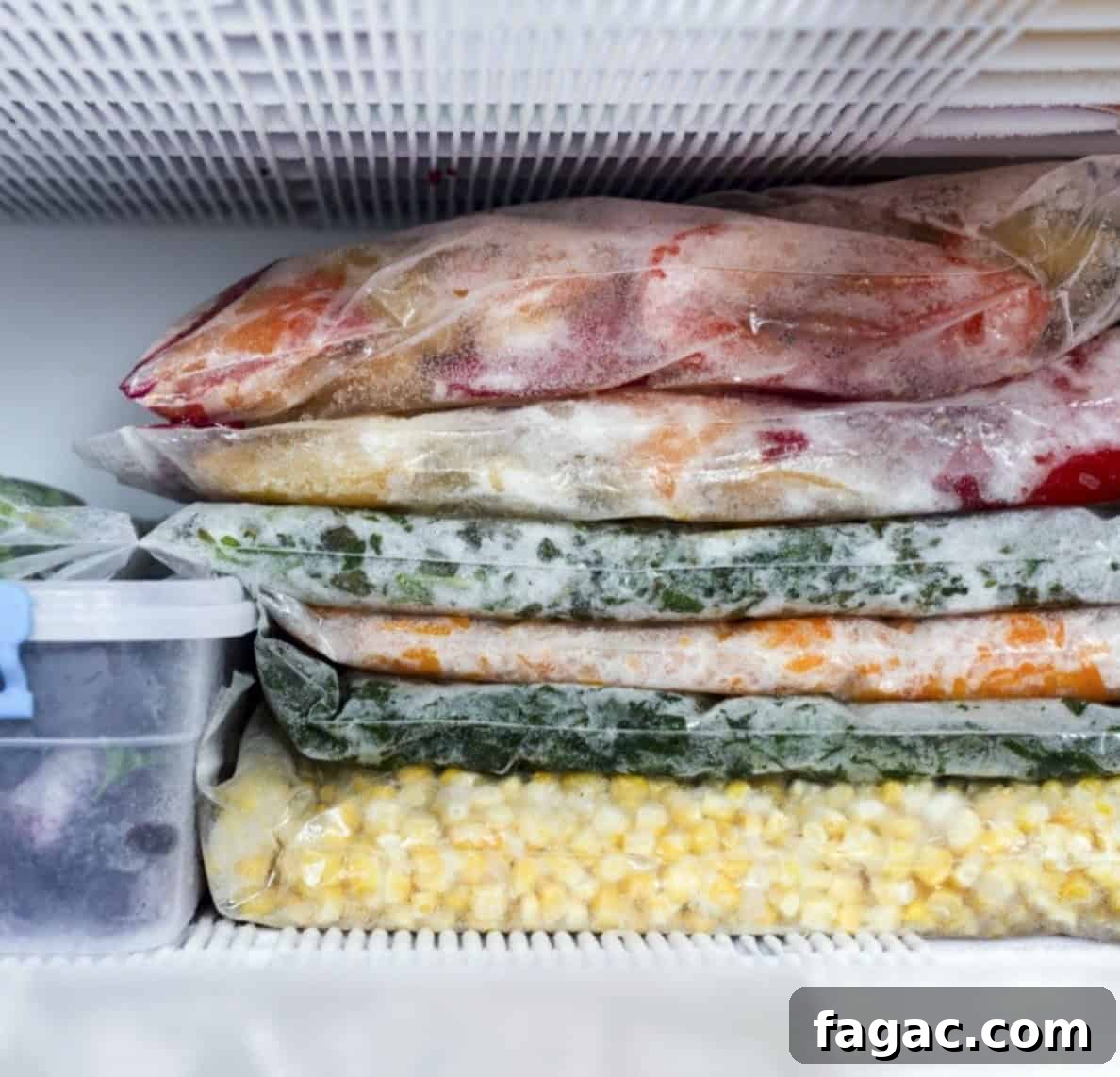 Meal Prep Guide: Plan and Freeze Make-Ahead Meals for Busy Weeks 4 freezer meals stacked in the freezer