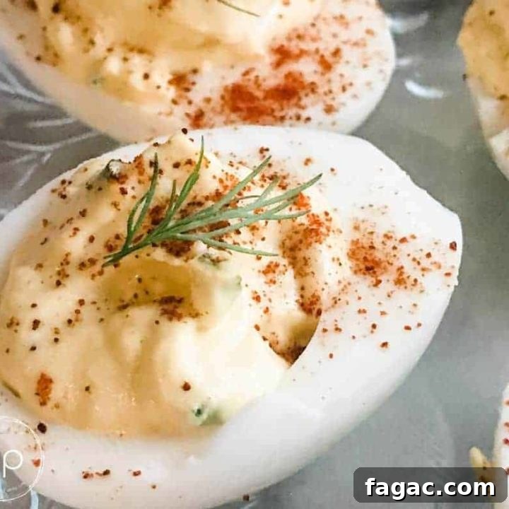 Deviled egg on plate