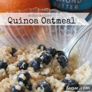 quinoa oatmeal in bowl with berries