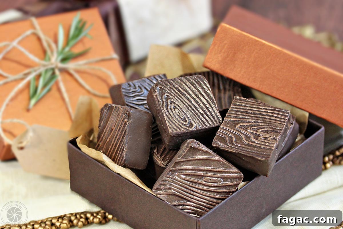 Rosemary Raspberry Truffles - box of chocolate truffles, wrapped with twine and a rosemary sprig