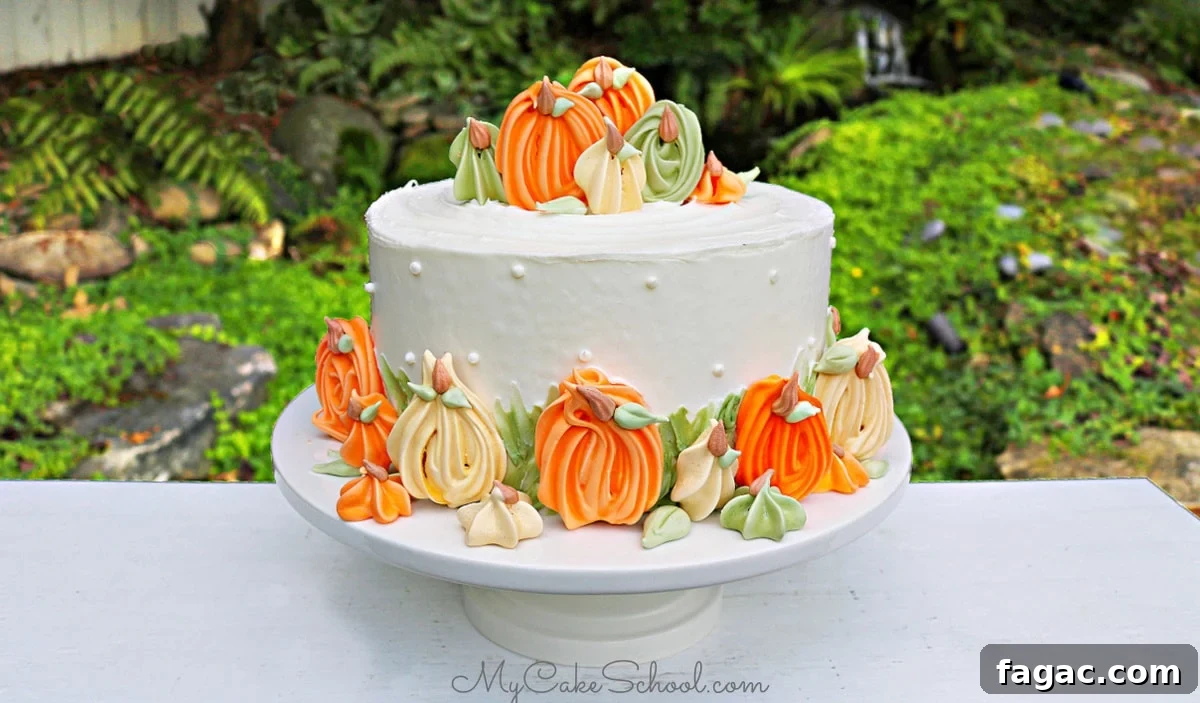 This Pumpkin Meringues Cake is perfect for fall celebrations! Learn how to make it in our free cake video tutorial! Pumpkin Meringues Cake