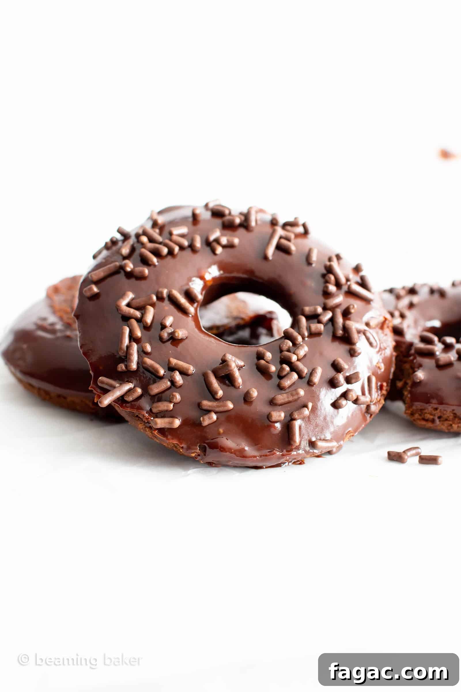 Vegan Gluten Free Donuts: soft ‘n fluffy vegan gf chocolate donuts topped with luxurious vegan chocolate glaze.