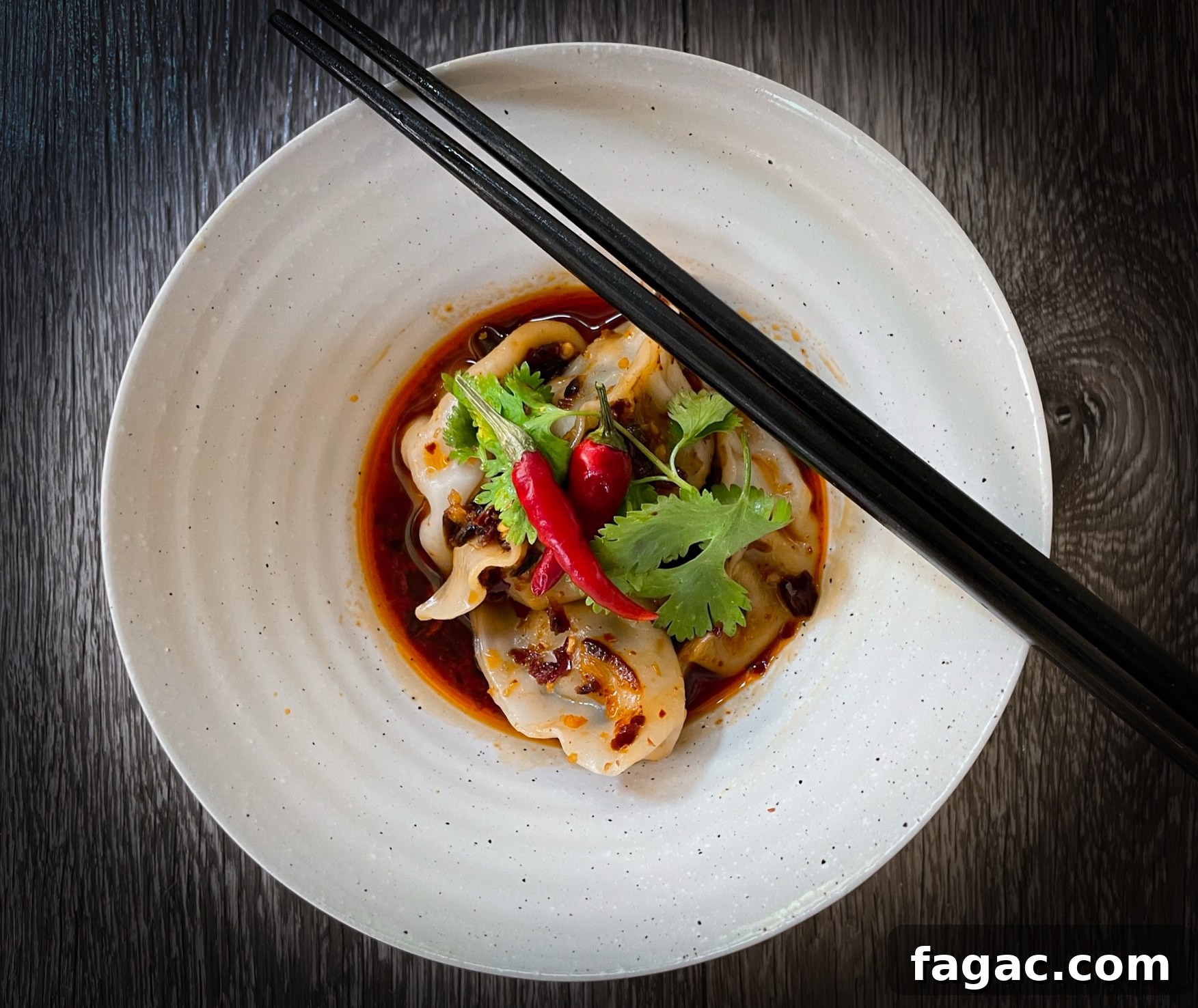 Serve dumplings with garlic chili oil Serve dumplings with garlic chili oil