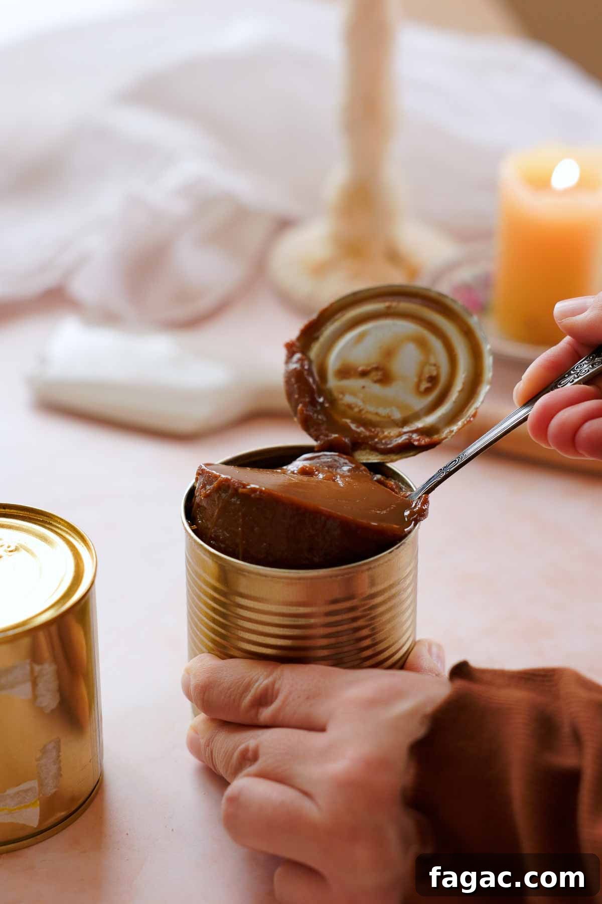 jelly like consistency of freshly opened can of dulce de leche