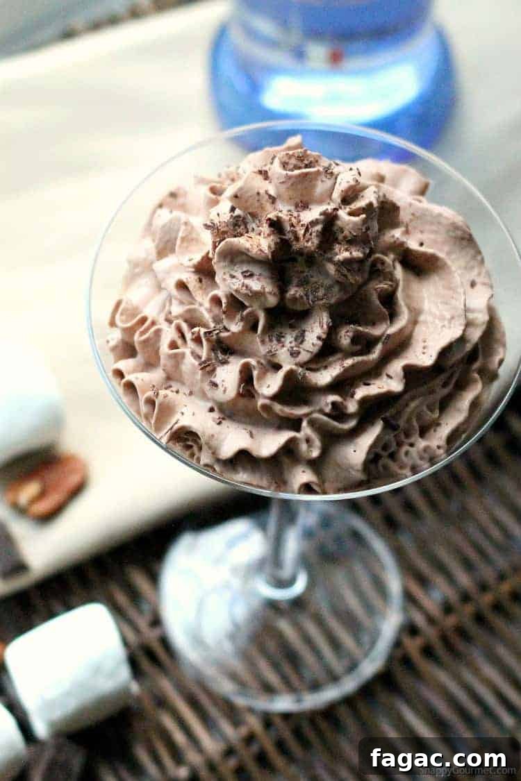 Mississippi Mudtini Recipe - quick Chocolate Martini recipe with Pinnacle marshmallow vodka, Godiva chocolate liqueur, and Nocello. SnappyGourmet.com