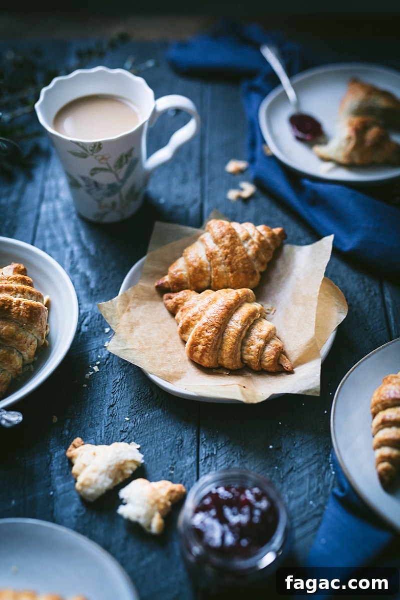 puff pastry croissants breakfast scene