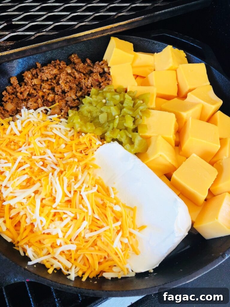 Smoked Sausage and Beer Cheese Dip Recipe 4 cheese dip before smoking