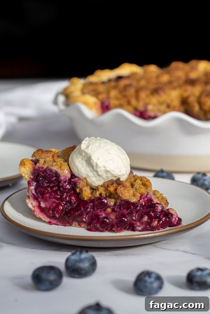 Triple-Berry Pie with Cardamom Crumble Topping 8 berry pie