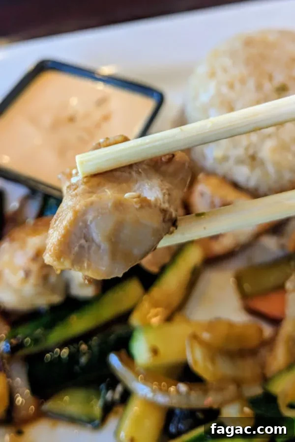 Hibachi Chicken and Vegetables: Japanese Steakhouse-Style Recipe 5 chicken and chopsticks