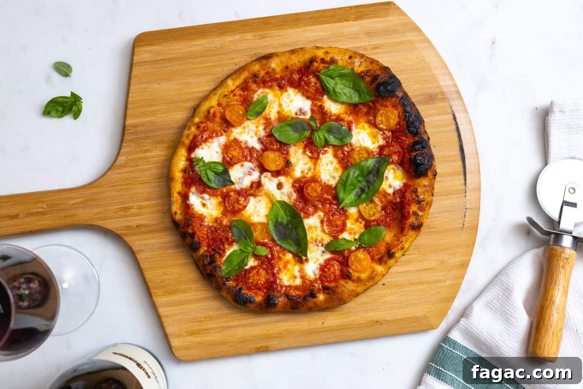 30-Minute Homemade Pizza Dough Recipe for Crispy Crust 30 Margherita Pizza with Cherry Tomatoes on Quick and Easy Pizza Dough by Baking The Goods.