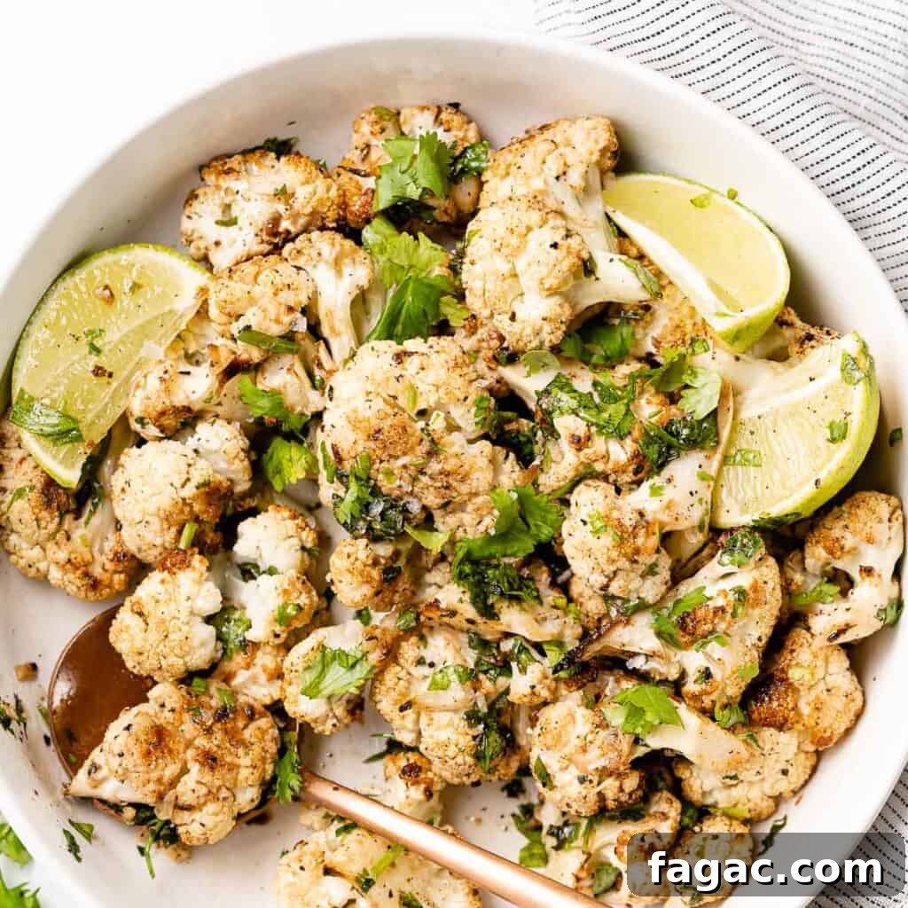 Honey-Glazed Orange Carrots with Citrus Butter Glaze 15 cilantro lime roasted cauliflower in bowl