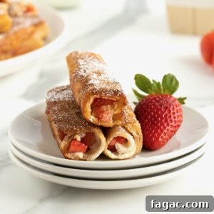 Strawberry Cream Cheese French Toast Roll Ups by The BakerMama