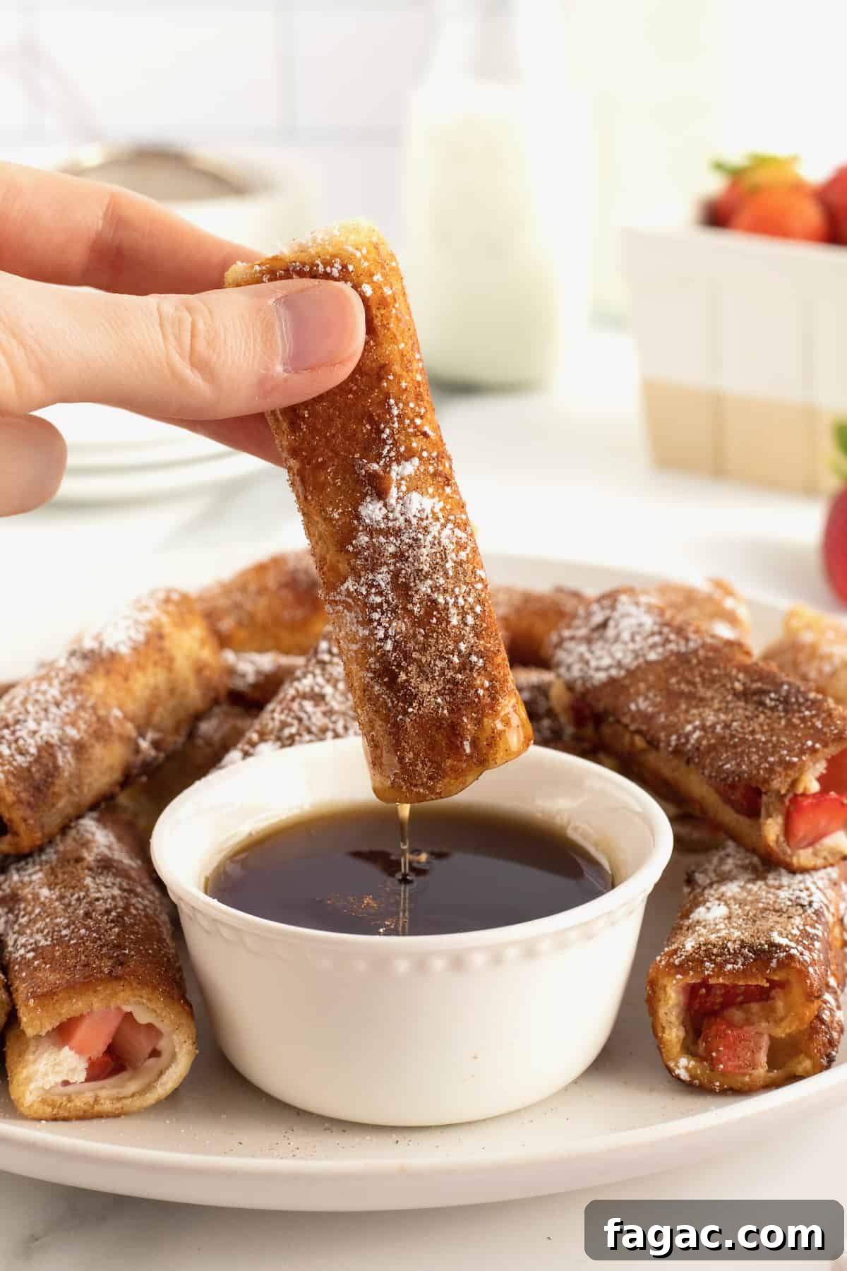 Strawberry Cream Cheese French Toast Roll-Ups Recipe 3 Strawberry Cream Cheese French Toast Roll Ups by The BakerMama