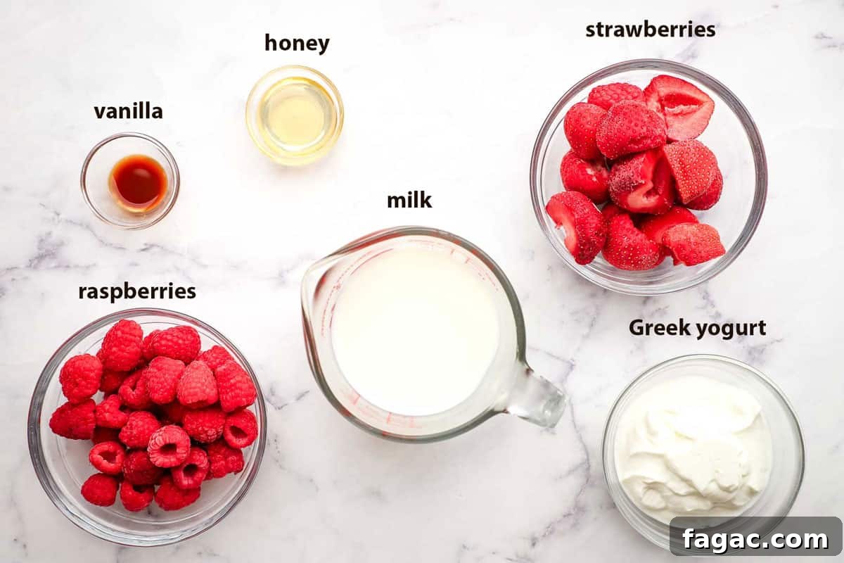 Creamy Strawberry Raspberry Smoothie Recipe for Spring Refreshment 4 ingredients used to make strawberry raspberry smoothie
