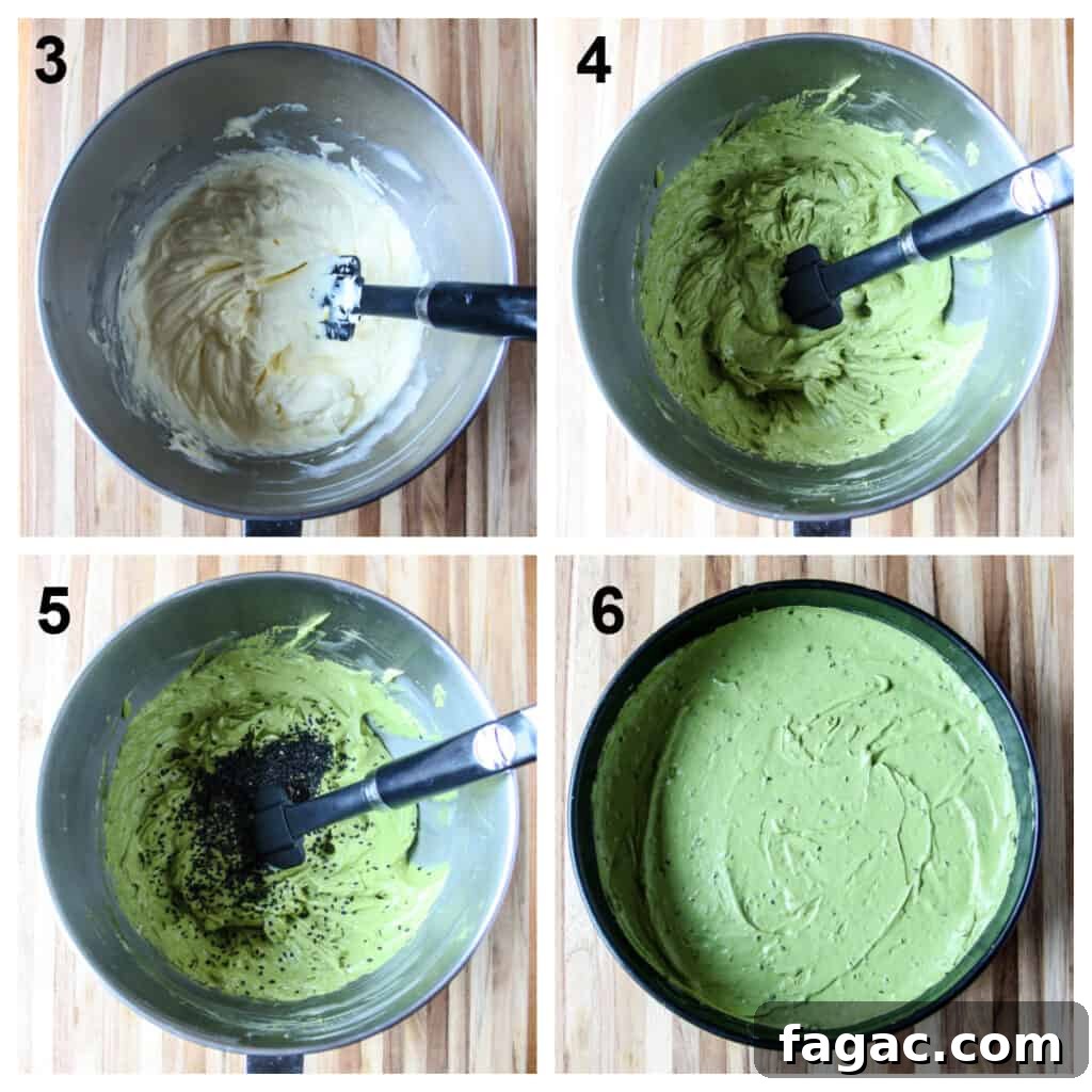 Creamy Matcha Green Tea Cheesecake Recipe 7 Making the filling