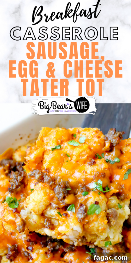 Sausage, Egg & Cheese Tater Tot Breakfast Casserole 7 Sausage, Egg and Cheese Tater Tot Casserole