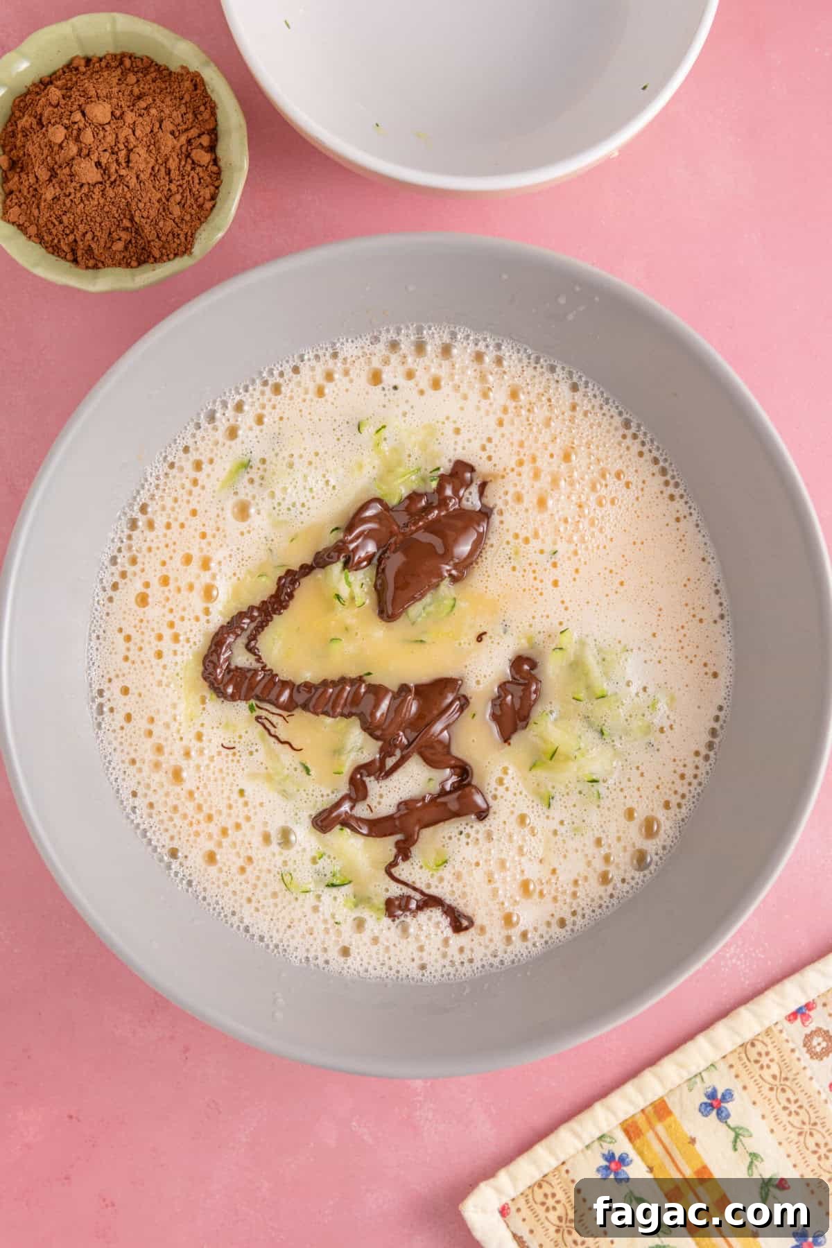 Moist Chocolate Zucchini Cake Recipe 8 Add the grated courgette, gluten free flour and melted chocolate.