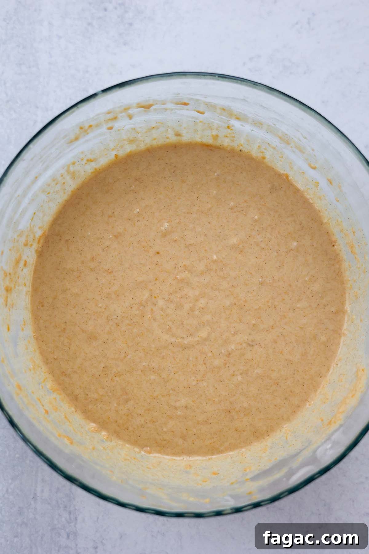pancake batter in a bowl.