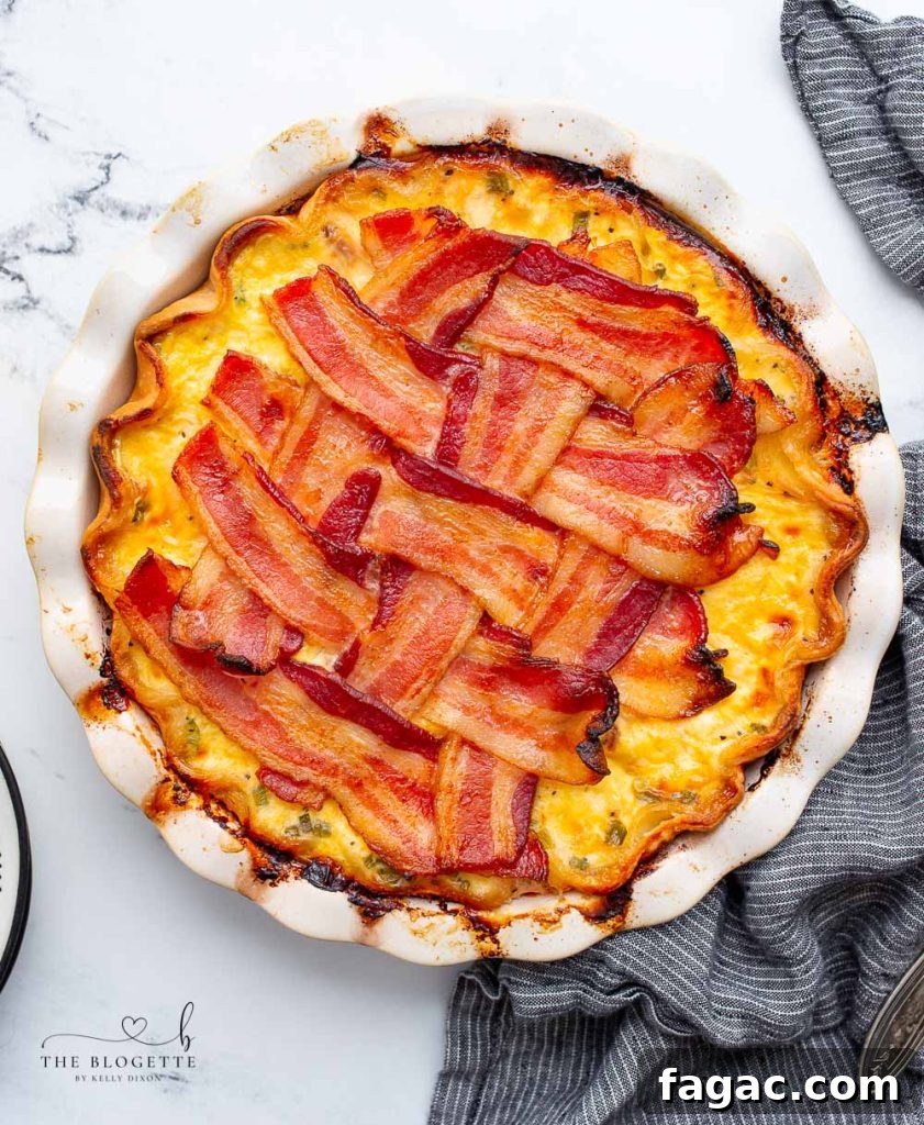 Maple Bacon Breakfast Pie has all of your favorite ingredients - eggs, bacon, cheese, and potatoes, all baked in a pie crust!