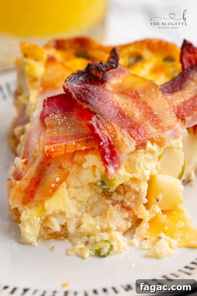 Maple Bacon Breakfast Pie has all of your favorite ingredients - eggs, bacon, cheese, and potatoes, all baked in a pie crust!
